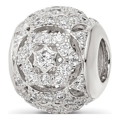 Sterling Silver CZ Bead