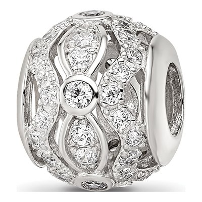 Sterling Silver CZ Bead