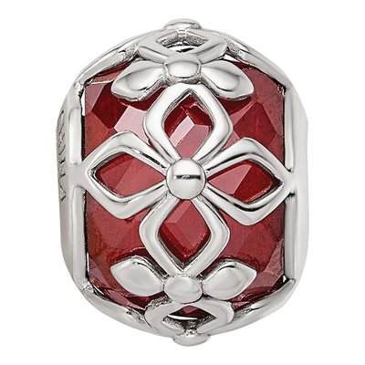 Sterling Silver CZ Floral Bead – view 5