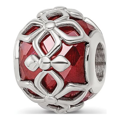Sterling Silver CZ Floral Bead – view 6
