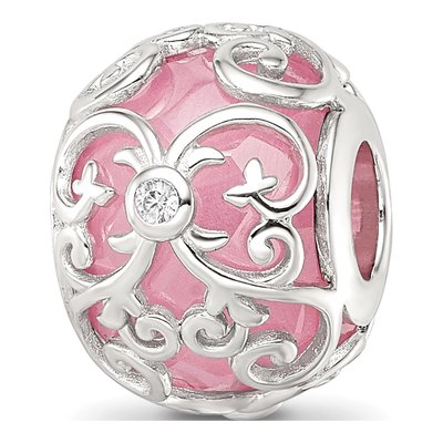 Sterling Silver CZ Bead