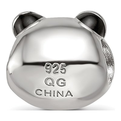 Sterling Silver Panda Bear Enamel Bead – view 6