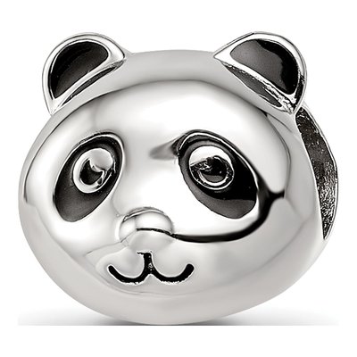 Sterling Silver Panda Bear Enamel Bead