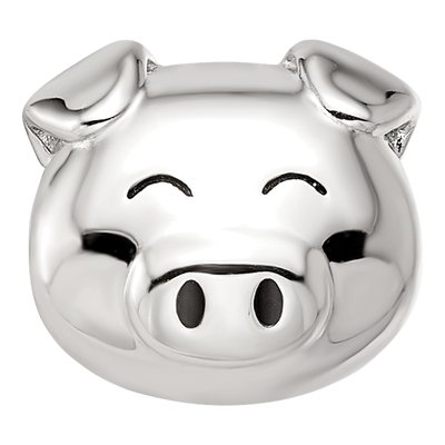 Sterling Silver Enamel Pig Bead – view 5