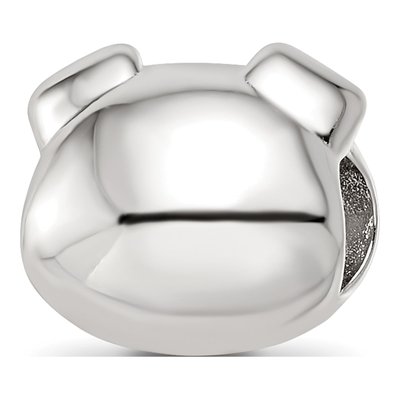 Sterling Silver Enamel Pig Bead – view 6