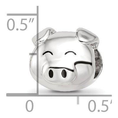 Sterling Silver Enamel Pig Bead – view 7