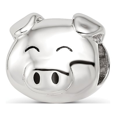 Sterling Silver Enamel Pig Bead