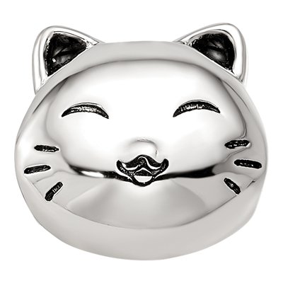 Sterling Silver Cat Bead – view 4