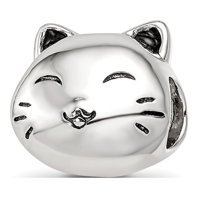 Sterling Silver Cat Bead