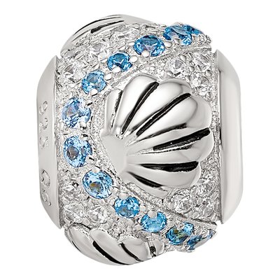 Sterling Silver CZ Sea Shell Bead – view 4