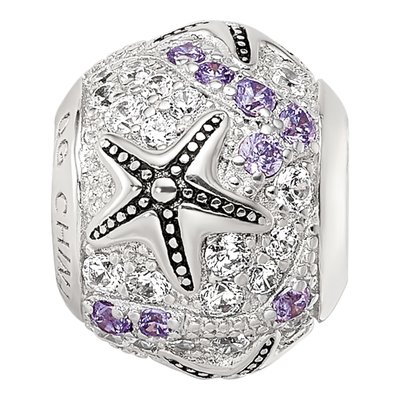 Sterling Silver CZ Star Fish Bead – view 4
