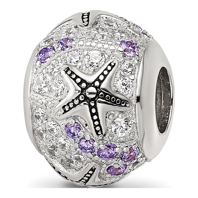 Sterling Silver CZ Star Fish Bead – view 5