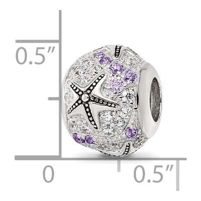 Sterling Silver CZ Star Fish Bead – view 6