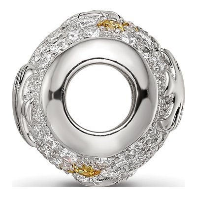 Sterling Silver CZ Fish Bead – view 3