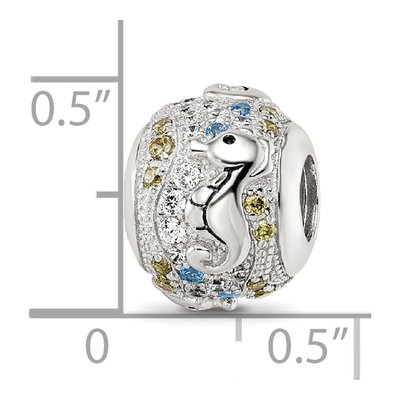 Sterling Silver CZ Sea Horse Bead – view 6