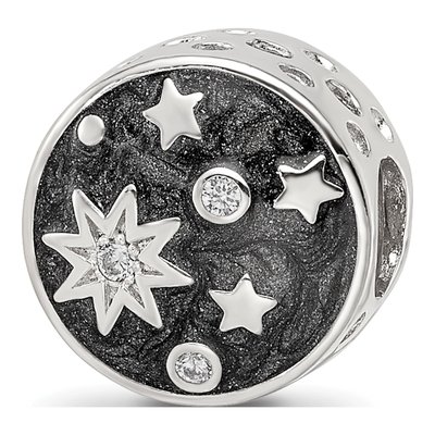 Sterling Silver CZ Galaxy Bead