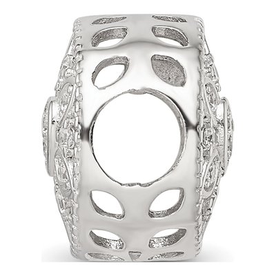Sterling Silver CZ Floral Cut-Out Bead – view 3