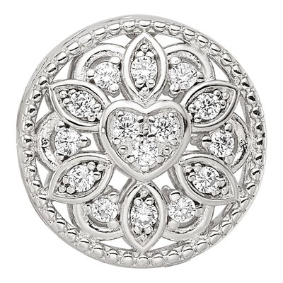 Sterling Silver CZ Floral Cut-Out Bead – view 4