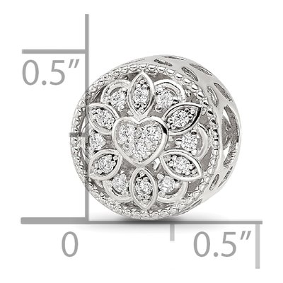 Sterling Silver CZ Floral Cut-Out Bead – view 5