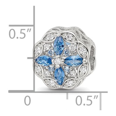 Sterling Silver CZ Floral Bead – view 6