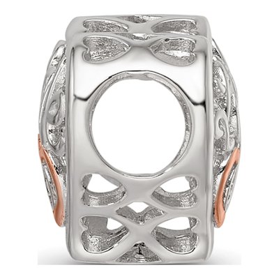 Sterling Silver CZ Love Heart Shaped Bead – view 3