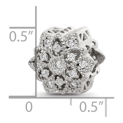 Sterling Silver CZ Snowflake Bead – view 6