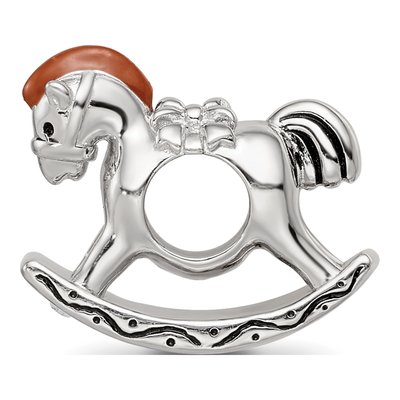 Sterling Silver Crystal Rocking Horse Bead – view 3
