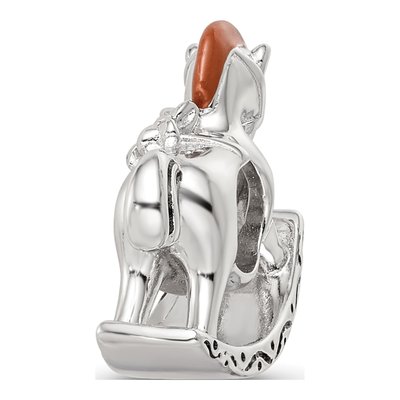 Sterling Silver Crystal Rocking Horse Bead – view 6