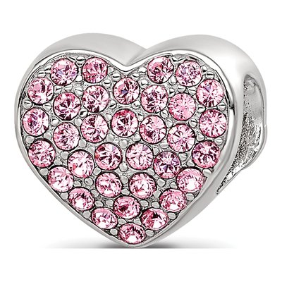 Sterling Silver Crystal Nurse Heart Bead – view 4
