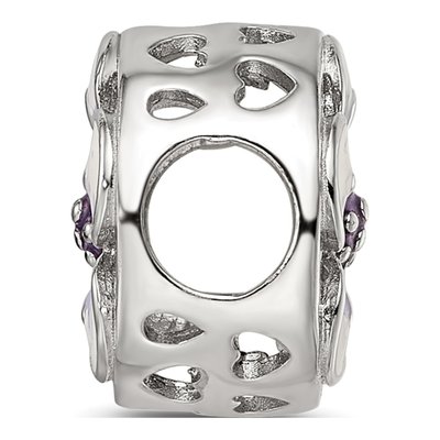 Sterling Silver Enamel Flower Bead – view 3