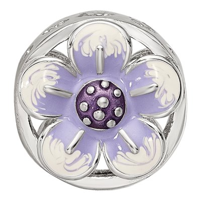Sterling Silver Enamel Flower Bead – view 5