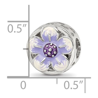 Sterling Silver Enamel Flower Bead – view 6