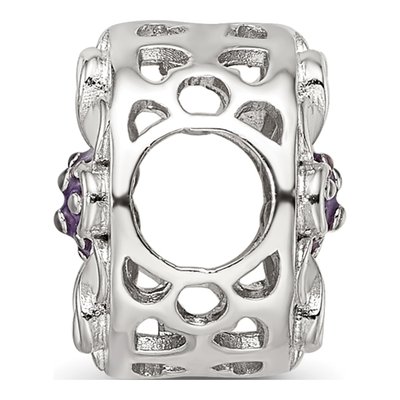 Sterling Silver Enamel Flower Bead – view 3