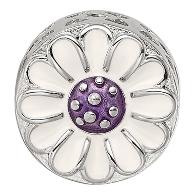 Sterling Silver Enamel Flower Bead – view 4
