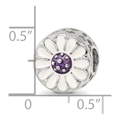 Sterling Silver Enamel Flower Bead – view 6