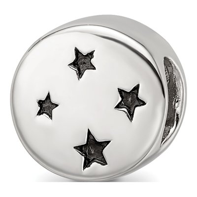Sterling Silver Moon Stars Enamel Bead – view 4