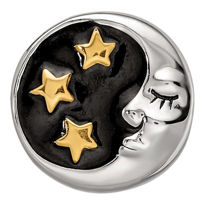 Sterling Silver Moon Stars Enamel Bead – view 5