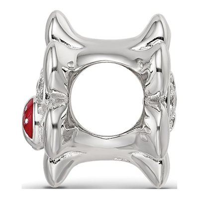 Sterling Silver CZ Ladybug Flower Bead – view 3