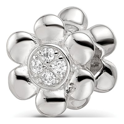 Sterling Silver CZ Ladybug Flower Bead – view 4