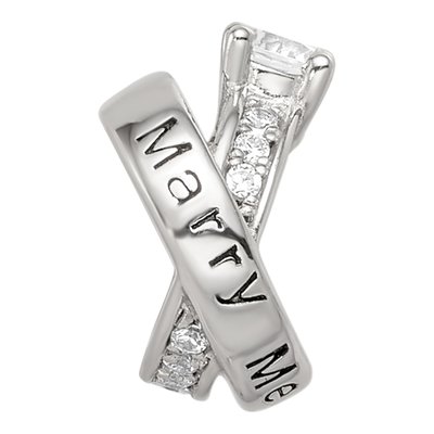 Sterling Silver CZ Engagement Bead – view 4