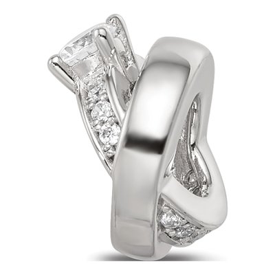 Sterling Silver CZ Engagement Bead – view 5