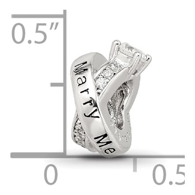 Sterling Silver CZ Engagement Bead – view 6