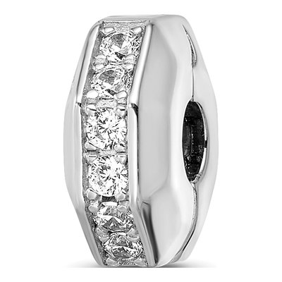 Sterling Silver CZ Hinged Bead