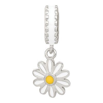 Sterling Silver Enamel Daisy Bead – view 4