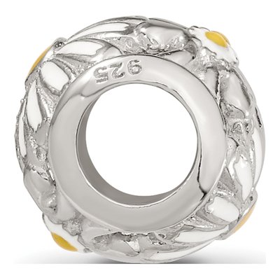 Sterling Silver Daisy Enamel Bead – view 3