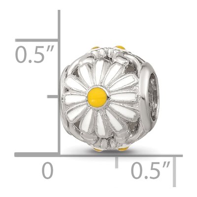 Sterling Silver Daisy Enamel Bead – view 7
