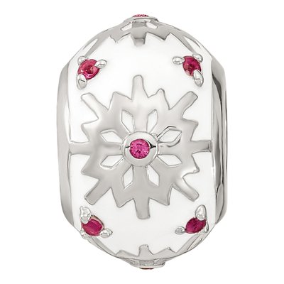 Sterling Silver Crystal Snowflake Bead – view 5