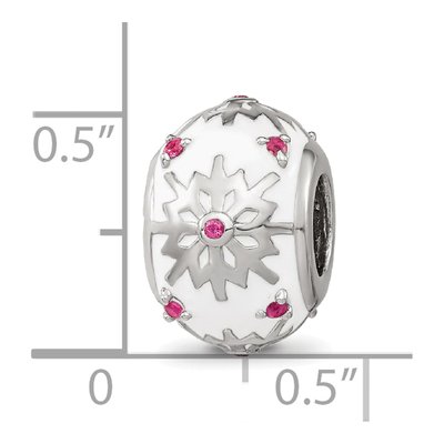 Sterling Silver Crystal Snowflake Bead – view 6