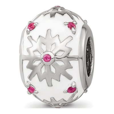 Sterling Silver Crystal Snowflake Bead