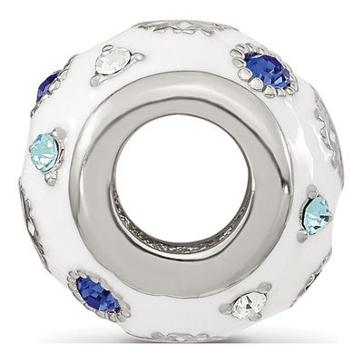 Sterling Silver Crystal Snowflake Bead – view 3